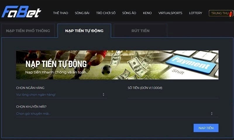 Nạp tiền Fabet - Thao tác cần thiết để tham gia cá cược 2 Nạp Tiền Fabet Thông Qua Hình Thức Thẻ Cào Diễn Ra Nhanh Chóng
